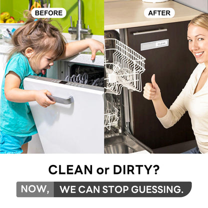 KitchenTour Dishwasher Magnet Clean Dirty Sign, Premium Stainless Steel Clean Dirty Magnet for Dishwasher Funny, Strong Magnet Non-Scratch Dishwasher Sign Kitchen Decor and Accessories