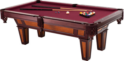 Fat Cat Reno 7.5 Foot Pool Table, Billiard Table with Accuslate Surface, K66 Bumpers, Dark Cherry Finish, Includes Cues and Balls