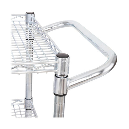 Seville Classics UltraDurable NSF Commercial Heavy Duty Metal Rolling Utility Cart, w/ Steel Shelves, Handle Bar for Restaurant, Garage, Warehouse, Kitchen, Office, Top Shelf (36"W x 18"D)