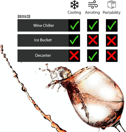 Wine Chiller Stick, Stainless Steel Wine Bottle Cooler with Aerator and Pourer