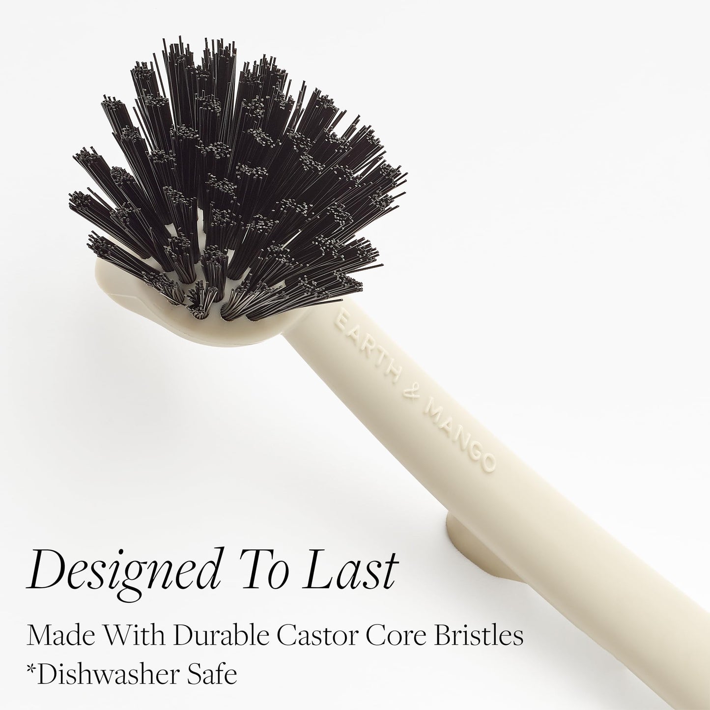 Earth & Mango Magnetic Dish Brush & Scraper, Snaps to Sink, Non-Scratch, Dishwasher Safe, Dish Scrubber – Warm Sand Beige