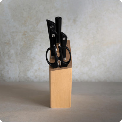 Shun Sora 8 Piece Block Set, Includes 8" Chef's, 3.5" Paring, 6.5" Utility, 6" Nakiri Knife & More, Handcrafted Japanese Knife Set, VG10 Core and 420J Stainless Steel Upper Blades, Balanced Handles