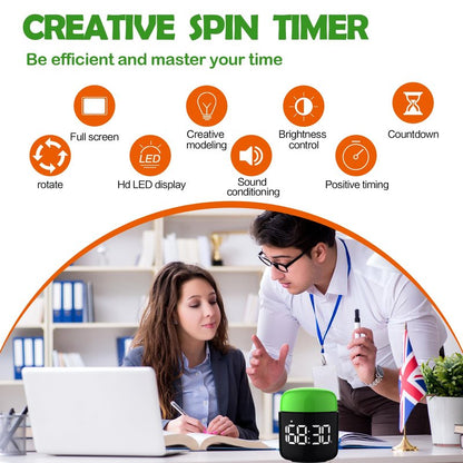 Table Twist Timer, Large LED Display Stopwatch, Silent & Loud Alarm, 199 Minute Countdown & Up, Vintage Night Light, for Kitchen Cooking Meeting Teacher Classroom Office Yoga Fitness Games (Green)