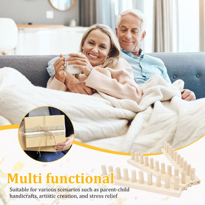 46" Chunky Blanket Frame, No Needle and Adjustable Size Hand Knitting Kit Portable Extra Large Weaving Blanket Maker Craft Kit for Home Decor