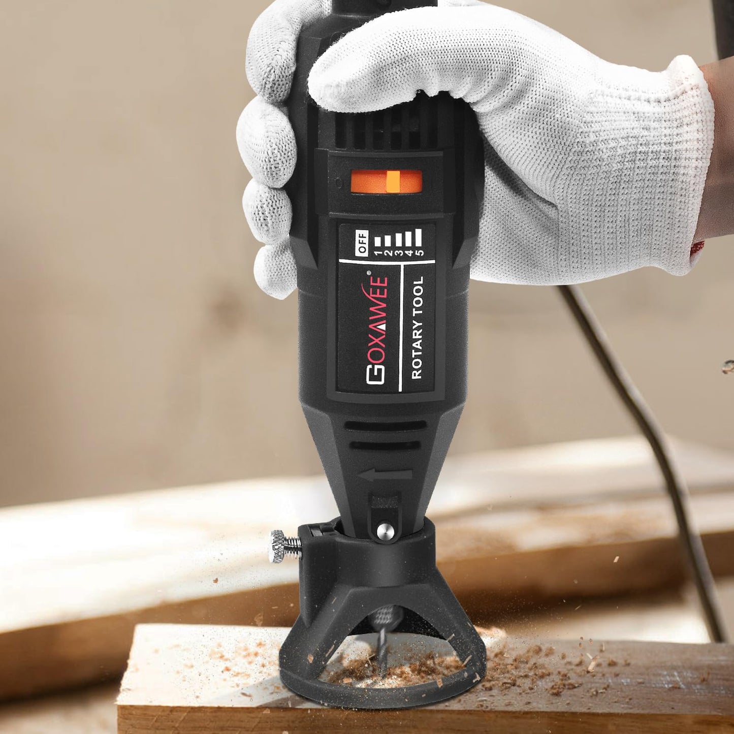 GOXAWEE Rotary Tool Kit with MultiPro Keyless Chuck and Flex Shaft -140pcs Accessories Variable Speed Electric Drill Set for Handmade Crafting Projects and DIY Creations