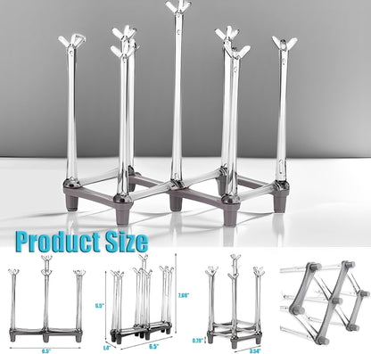 Yesland 2 Pack Retractable Cup Drying Rack, Plastic Non-slip Bottom Mug Tree Holder Organizer Rack Stand for Drinking Glass and Sports Bottle Drainer for Kitchen