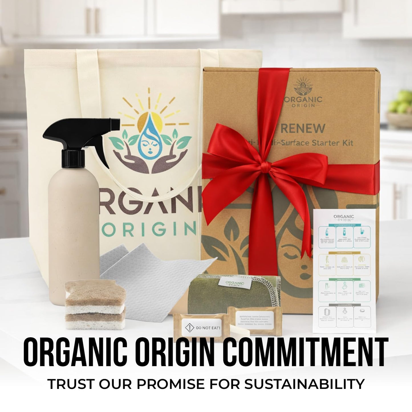 Lifecircle Kitchen Cleaning Kit 14 Piece – Swedish Dishcloths, Dish Towels for Kitchen, Plant-Based Sponges, Reusable Paper Towels, Cleaner Tablets & Spray Bottle by Organic Origin