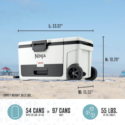 Ninja FrostVault | 65qt Wheeled Cooler with Cold Dry Zone | Integrated Fridge-Temp Dry Storage Drawer | Premium Heavy-Duty Insulated Cooler | Keeps Ice Cold for Days | Smokey Mauve | FB265MV