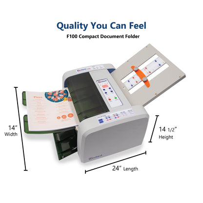 United Office Products F100 Automatic Paper Folding Machine, 200-Sheet Capacity, Folds Letter and Legal Size Paper, High-Speed Letter Folding Machine for Offices, Schools and Churches