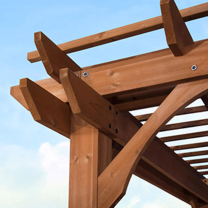 Backyard Discovery Beaumont 14' x 10' Traditional Cedar Wood Pergola Kit with Trellis Roof, All-Season Durability, High-Wind Rating, PowerPort, Shade for Outdoor Patio, Deck, Garden, and Entertaining