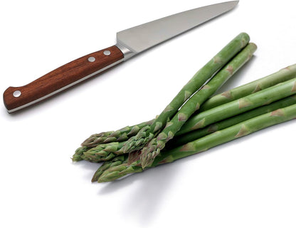 Utility Knife 5.5 Inch, MATTSTONE HILL Small Kitchen Knife, Compact Chef Knife, German Steel, Wood Handle