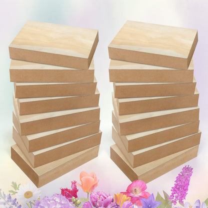16 Pack Unfinished Wood Blocks for Crafts, 4.92 X 3 X 1 Inch MDF Wood Board Wooden Rectangle Blocks Craft Panels for Art and Crafts, Engraving, Painting, DIY Projects, Chip Carving