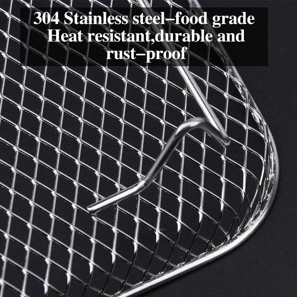 8" Air Fryer Rack for Air Fryer, Stainless Steel Three-Layer Rack with Food Clip, Fits 5.8QT - 6QT Air Fryers