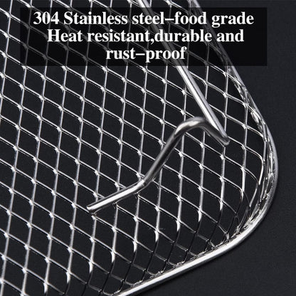 8" Air Fryer Rack for Air Fryer, Stainless Steel Three-Layer Rack with Food Clip, Fits 5.8QT - 6QT Air Fryers