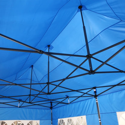 COBIZI 10x20 Pop Up Canopy with 6 Sidewall,Heavy Duty Canopy UPF 50+ All Season Wind Waterproof Commercial Outdoor Wedding Party Tents for Parties Gazebo with Roller Bag(10 x 20 ft Snow White)