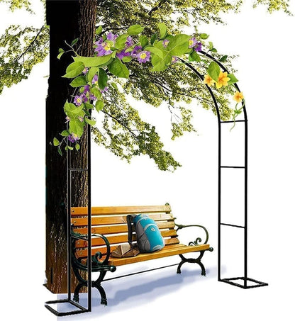 Metal Wedding Garden Arch Background Frame for Indoor and Outdoor Party Decorations (Black W1.4M*H2.3meters)