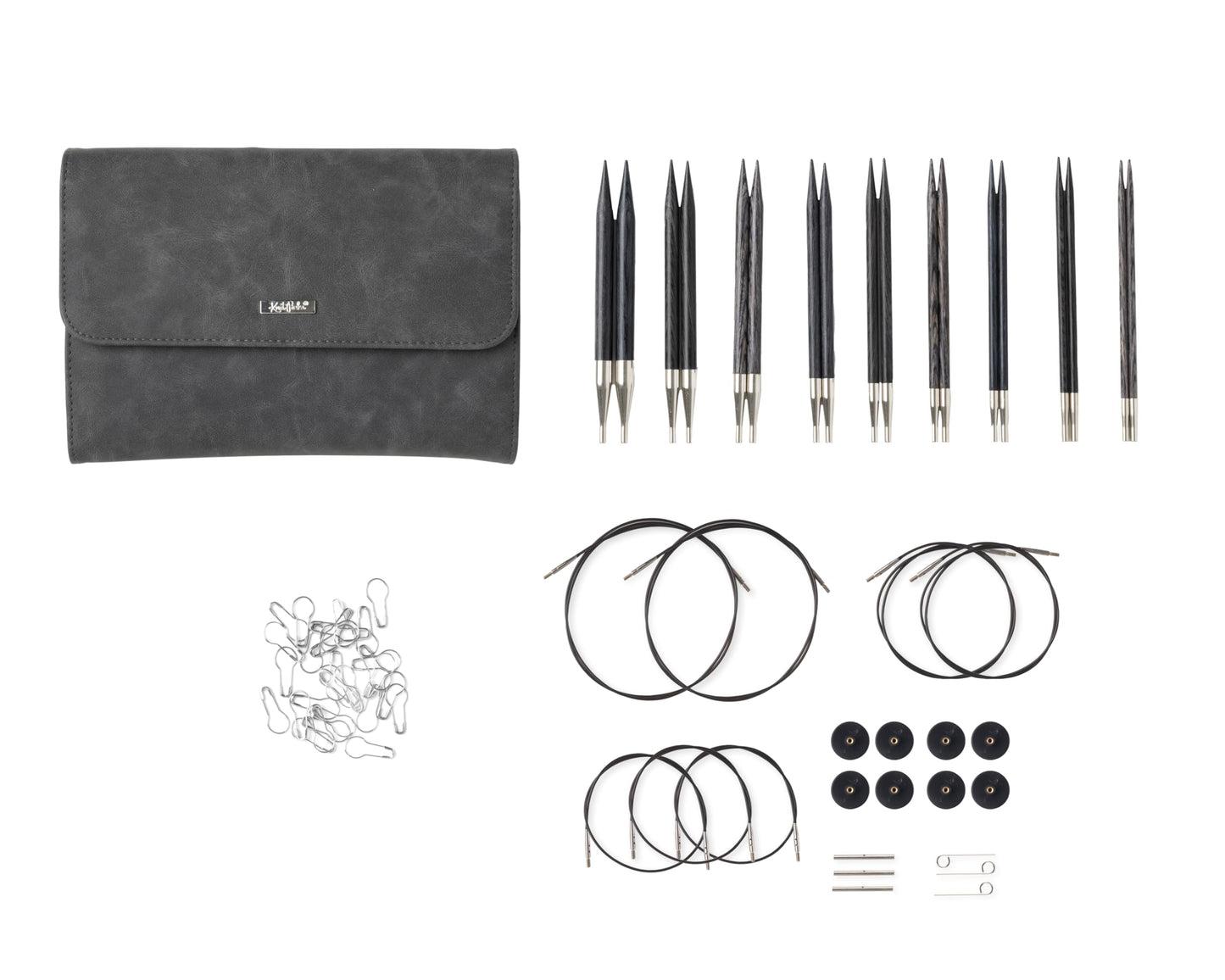 Knit Picks Options Wood Interchangeable Knitting Needle Set with Case and Stitch Markers (Clark)