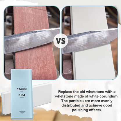 WILLBOND 15000# Whetstone Knife Sharpening Stone Glass Sharpening Stone 2 3/4" W x 8 3/4" L Whetstone Grit Single Side 0.2" Thick Wet Honing Knife Sharpener Oilstone for Kitchen