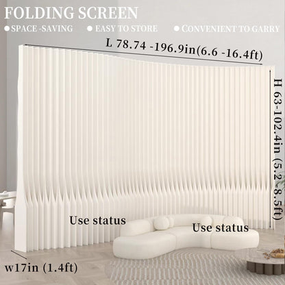 Folding Room Divider – Adjustable Privacy Screen Panel, Portable Freestanding Wall Partition for Home Office, Dorm, Studio & Exhibition(White)-20