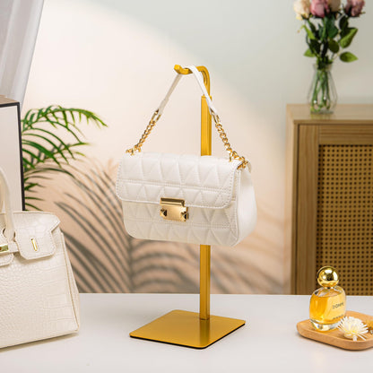 Josmimic 3 Pack Purse Holder Handbag Display Stand: Gold Hanger Rack for Bags, Purses, and Wreath, Adjustable Hook Stand for Tabletop, Closet, and Retail Use for Vendors