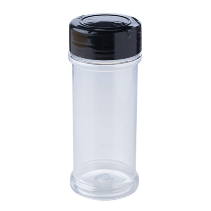 12 Pack of 6 Oz. Empty Clear Plastic Spice Bottles with Black Top Lids For Storing and Dispensing Salt, Sweeteners and Spices - Food-Grade Spice Jars for Kitchen and Home Spice Organization
