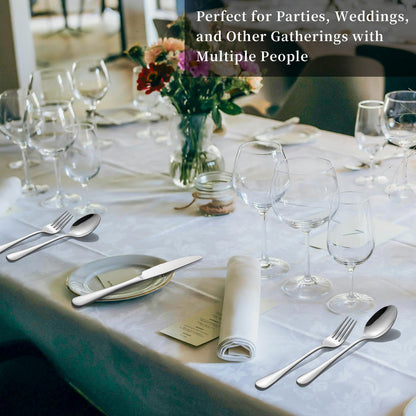 60-Piece Silverware Set for 20 - Stainless Steel Flatware Cutlery Set, Mirror Polished Flatware Set Include Forks Spoons Knives for Home Wedding Restaurant, Dishwasher Safe, Silver, 60 PCS
