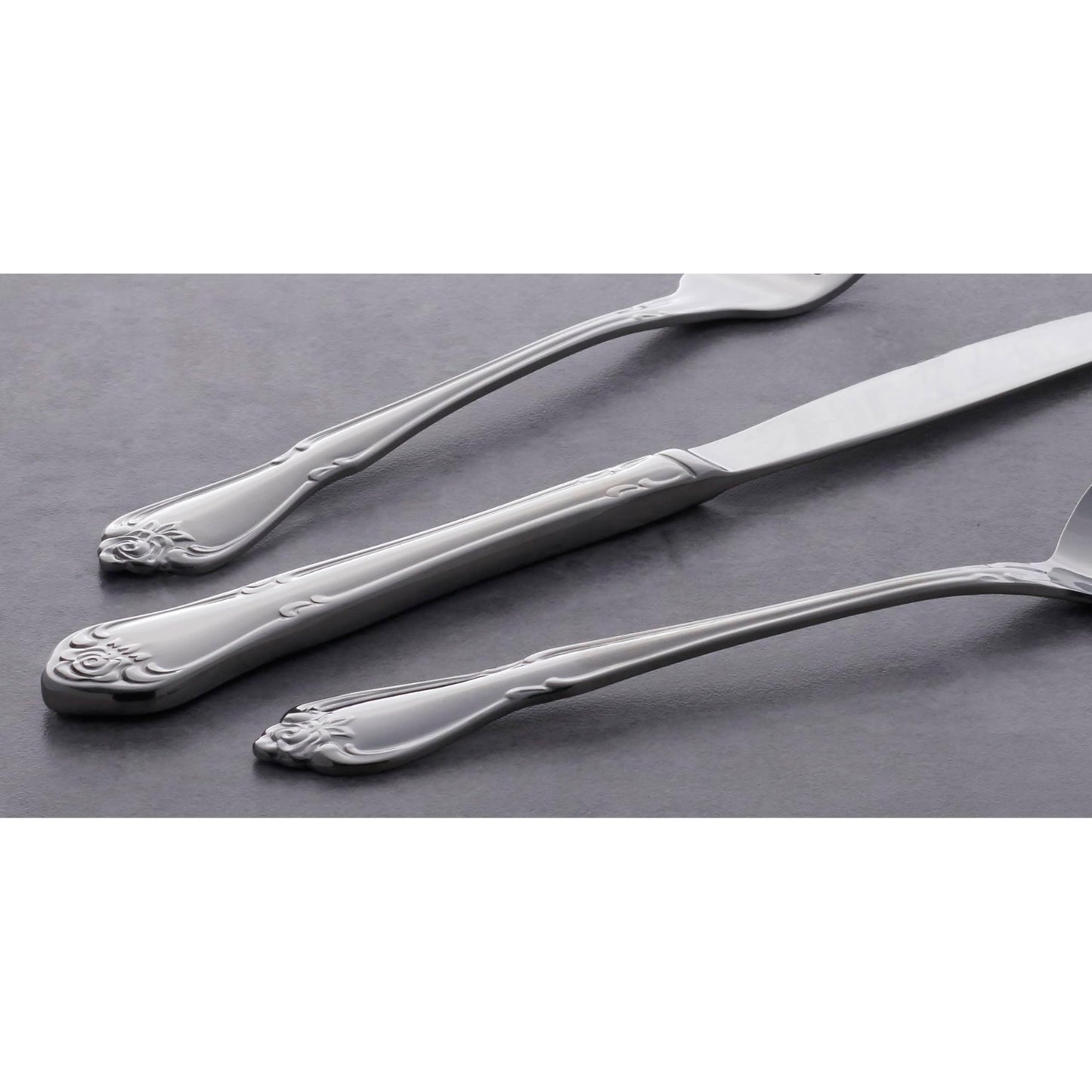 Oneida Silverware Set, Oneida True Rose Everyday Flatware Dinner Forks Set, Service For 4, 18/0 Stainless Steel Fork Sets, Rust Resistant, Dishwasher Safe, Dining Utensils Sets (Silver, 4 Piece)
