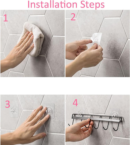 YYaaloa 2Pack Wall Hooks - Coat Hat Hook White Rack with 6 Hooks for Key Hanger and Clothes Holder