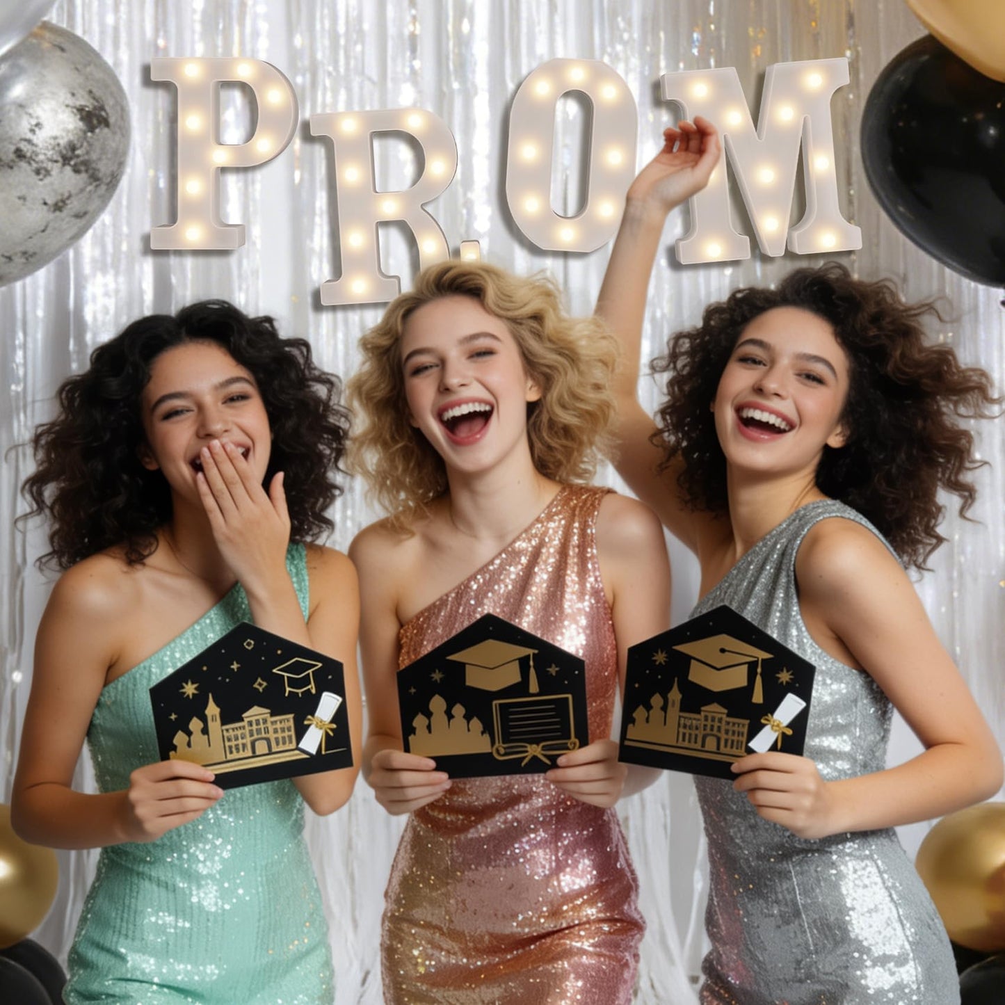 CDIXlmuz Prom LED Marquee Sign Light Up Letters, LED Prom Sign Marquee Letters Lights, White Letter Lights for Graduation Decorations, Class of 2026 Light Up for High School College Graduation Party