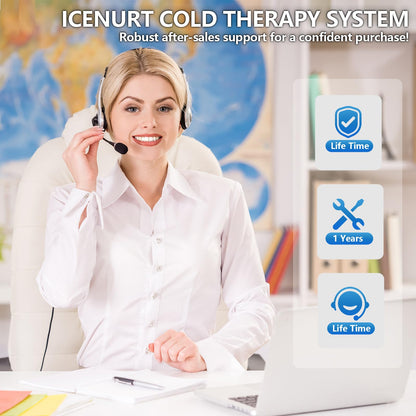 ICENURT Cold Therapy Machine with Programmable Timer, Ice Machine for Knee After Surgery, Knee Replacement Recovery System, Cryotherapy Pain Relief w/Compression Pad