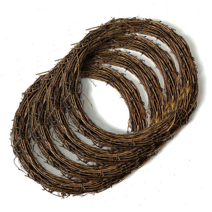 Worown 4-Pack 12 Inch Natural Grapevine Wreaths, Rattan Vine Wreath for DIY Christmas Crafts, Front Door Wall Hanging, Wedding and Party Decorations