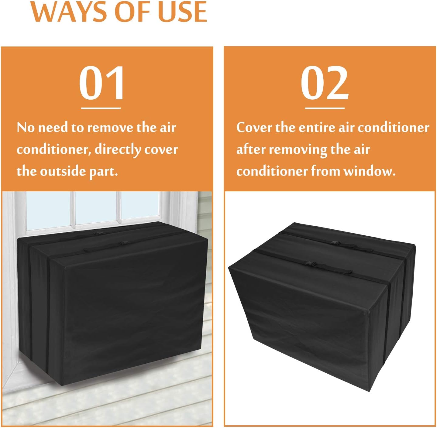 Foozet Window Air Conditioner Cover for Outside Unit, Large 27"W x 23"D x 18"H, 420D