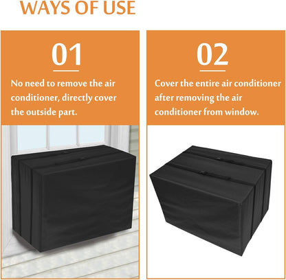 Foozet Window Air Conditioner Cover for Outside Unit, Large 27"W x 23"D x 18"H, 420D