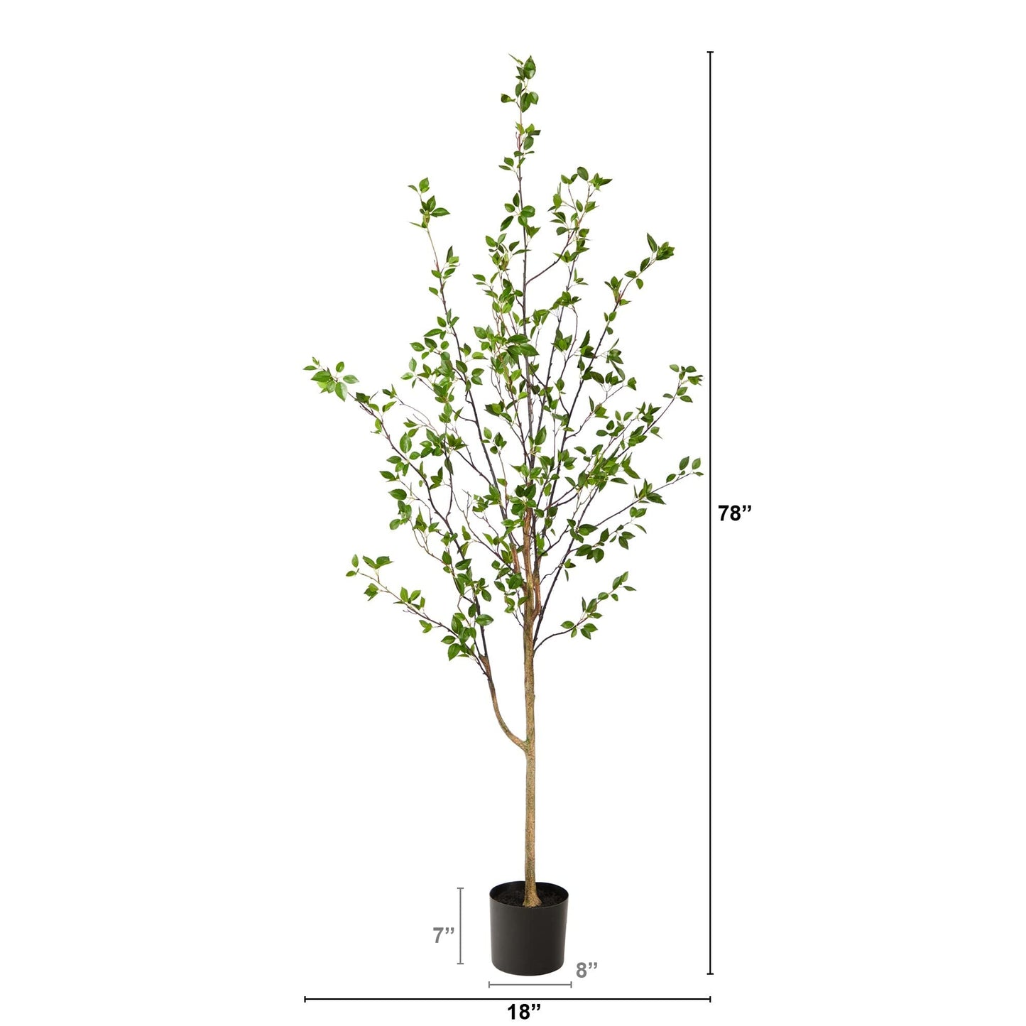 Generic 6.5' Minimalist Citrus Artificial Tree 6.5 Black