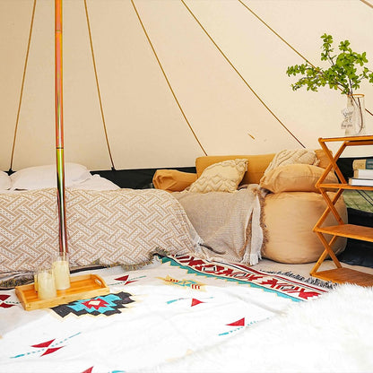 Trend Tents 4M Canvas Bell Tent – 200GSM Poly-Cotton, Stove Jack, Sewn-in Groundsheet, Galvanized Steel Poles, Waterproof & UV-Resistant, 4-Season, Fits 4-6 People – Glamping, Family Camping