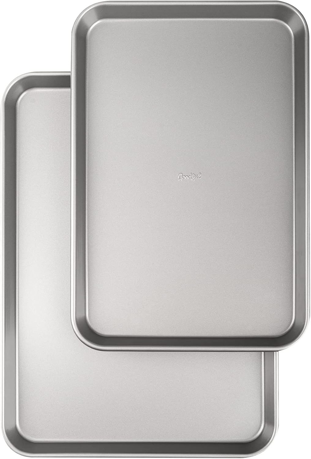 Goodful Nonstick Cookie Baking Sheet Set, Heavy Duty Carbon Steel, 2-Pack Bakeware Set, Dishwasher Safe, Gray