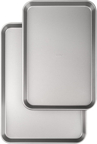 Goodful Nonstick Cookie Baking Sheet Set, Heavy Duty Carbon Steel, 2-Pack Bakeware Set, Dishwasher Safe, Gray