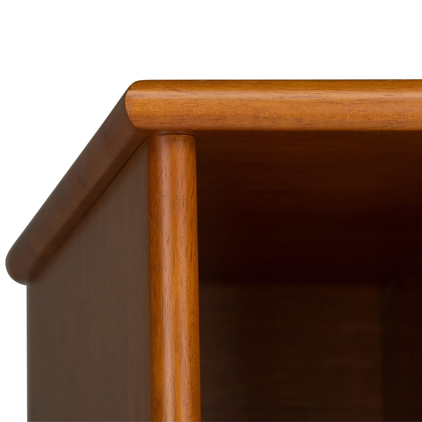 SIMPLIHOME Draper Bookcase - 64 inch Tall Solid Wood Storage Bookshelf in Teak Brown, Mid-Century Modern Storage for Living Room, Study Room or Office with Adjustable Shelves and Angled Legs