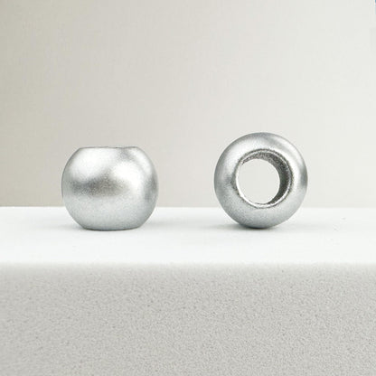 300 Acrylic Large Hole Beads for Crafts 10mm x 12mm Acrylic Barrel Beads with 5.7mm Large Hole, Matte Silver