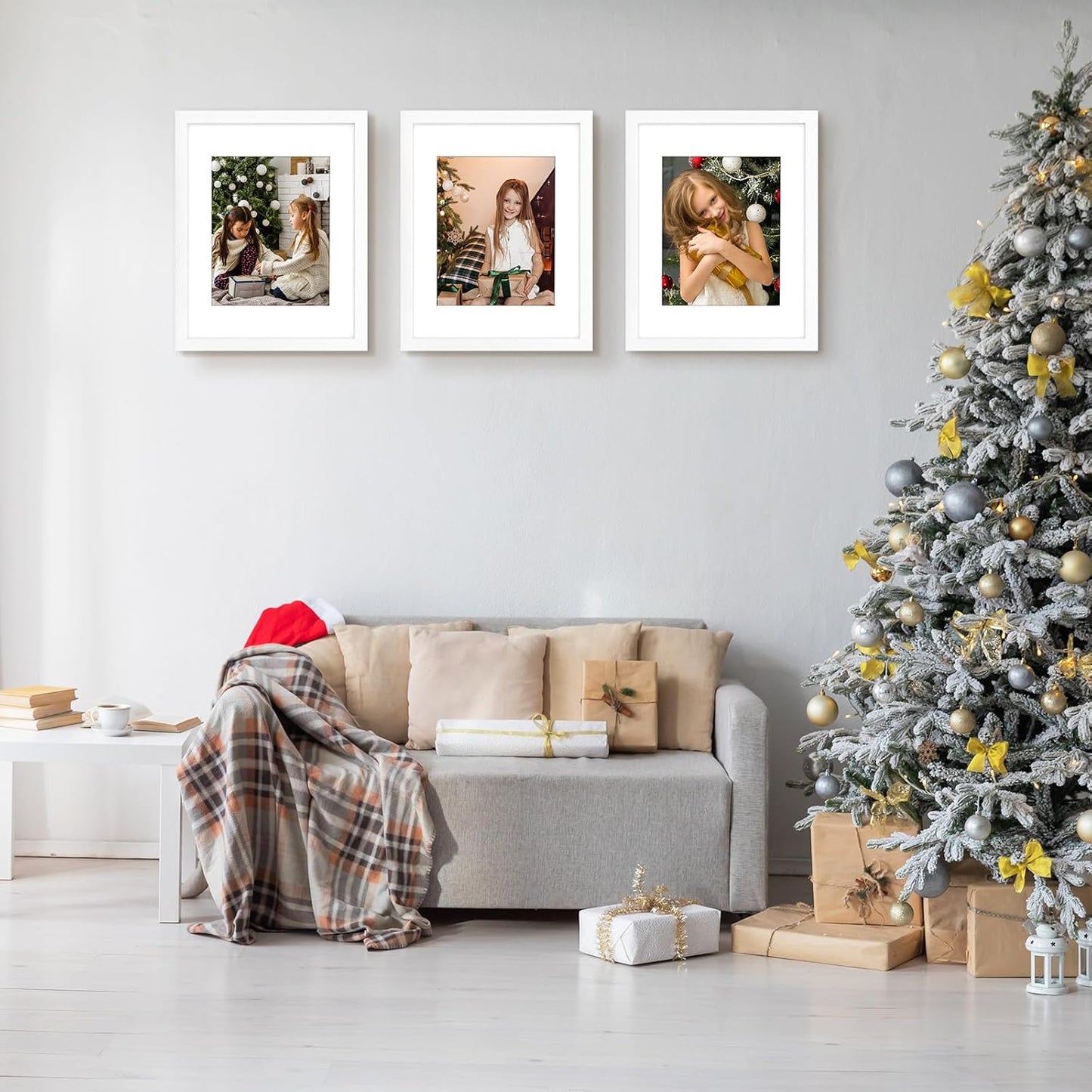 Golden State Art 11x14 Picture Frame - Solid Wood with Real Glass, Display Photos 8x10 with Mat or 11x14