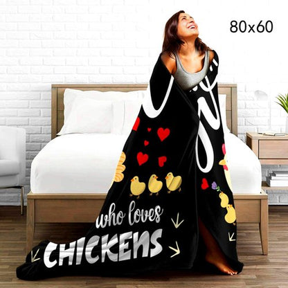 Chicken Blanket for Adults Cute Rooster Throw Blanket Soft Flannel Stuff Chickens Decor Chicken Gifts for Women Chickens Lovers Girls Kids Themed Gift Party Decorations 80"X60"