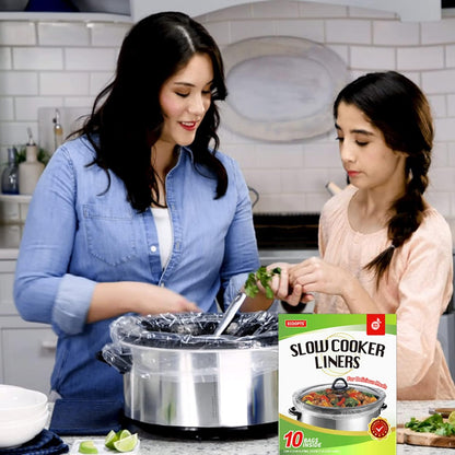 Large Slow Cooker Liners, Disposable Cooking Bags for 4QT to 8.5QT Oval & Round Pots, 10 BAGS