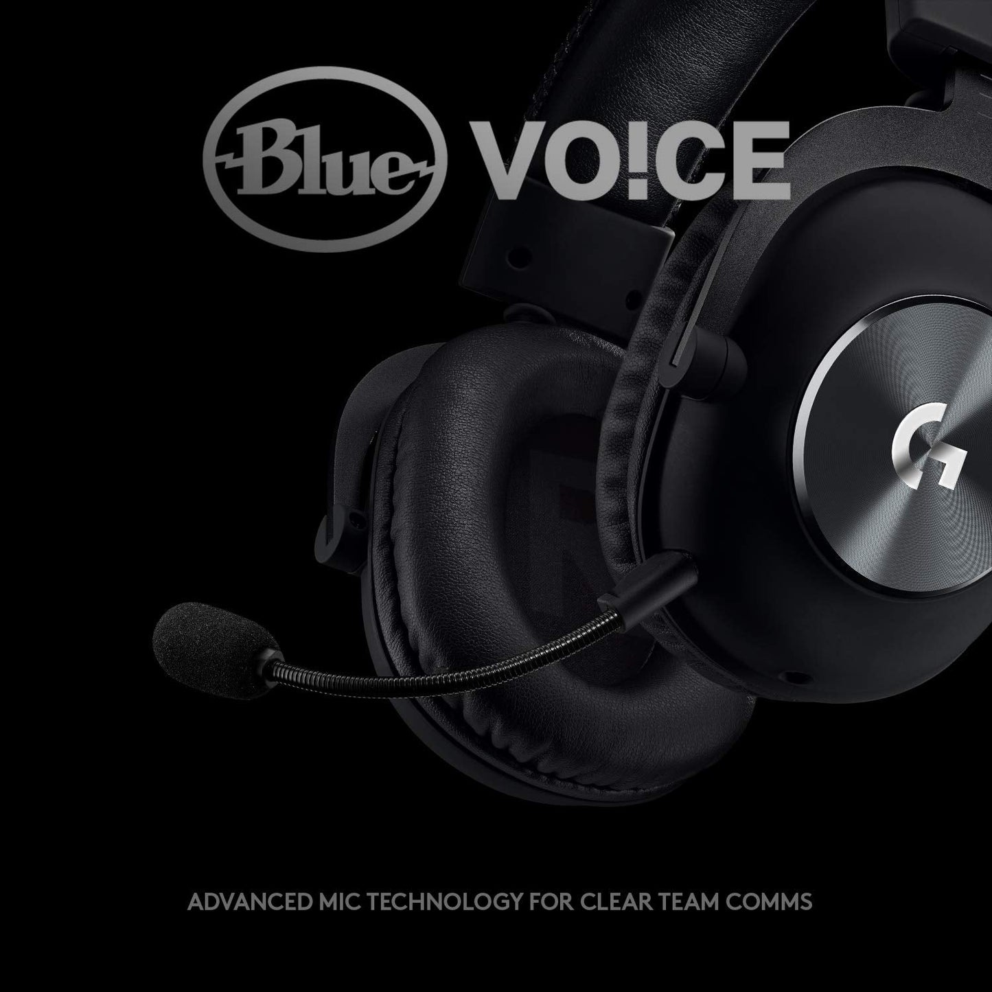 Logitech G Pro X Wired Gaming Headset: Blue VO!CE Detachable Boom Mic, DTS 7.1, 50 mm Drivers, USB/3.5mm Aux, Spare Memory Foam Ear Pads, USB DAC & Bag Included - Black
