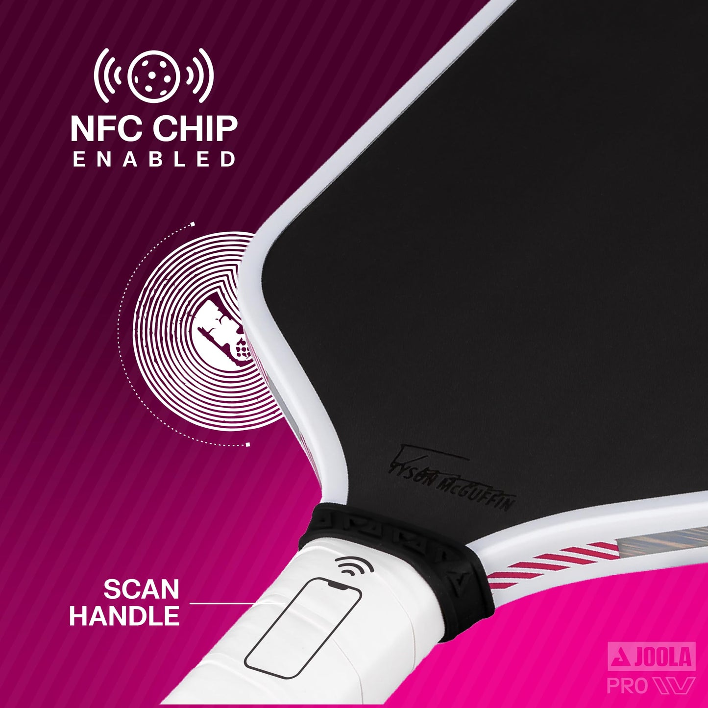 JOOLA Tyson McGuffin Magnus Pro IV 14mm Pickleball Paddle - Elongated Shape for Power & Reach - Propulsion Core Increases Spin & Control - UPA-A Certified - NFC Chip Enabled.
