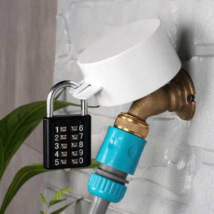 TEMEILI Metal Outdoor Faucet Lock Prevents Water Theft, Fits Garden Spigot & Hose Bib (White with Key)