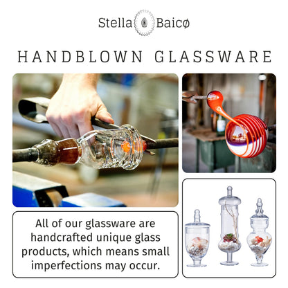 Stella Baicø 3-Pack Glass Apothecary Jars with Lids – Decorative Candy Storage Containers for Wedding, Buffet, Kitchen (H: 9", 12.5", 14")