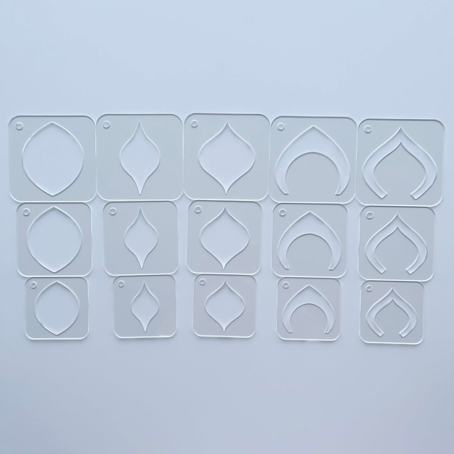 Mandala Drawing Stencils Set, 15 Pieces Clear Acrylic Dot Pattern Templates with Ring, 3 Sizes 2.17-2.95 Inch