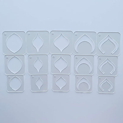 Mandala Drawing Stencils Set, 15 Pieces Clear Acrylic Dot Pattern Templates with Ring, 3 Sizes 2.17-2.95 Inch