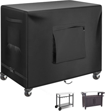 48 Inch 600D Outdoor Bar Cart Cover for BBQ Food Prep Table, Kovshuiwe Heavy Duty Oxford Fabric Outdoor Dining