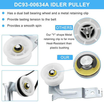 Samsung Dryer Parts Replacement Kit DV45H7000EW A2 DV42H5000EW A3 Roller Belt Idler Pulley Tension Spring
